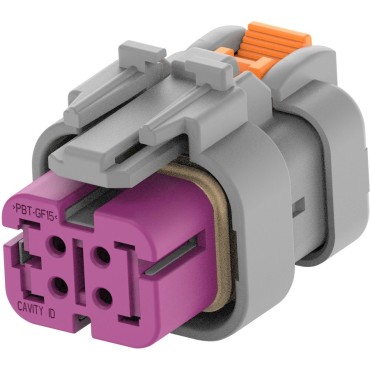 2320922-3, Корпус разъема 4 POS Plug Purple 0.177" (4.50mm)