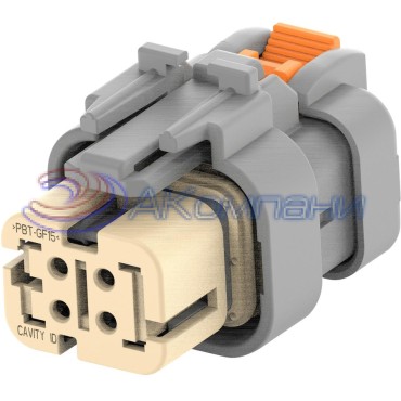 2320934-1 Корпус разъема PLUG, 4POS, KEY A; AMPSEAL 16 gray