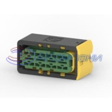 3-1564330-1 Корпус автомобильного разъема AMP MCP 6.3/4.8 KREC HSGASSY, 4 контакта зеленый