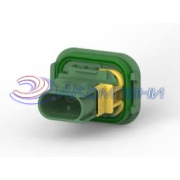 3-1703841-1 Корпус разъема вилка HDSCS 2 контакта, MCP 2.8X0.8мм зеленый