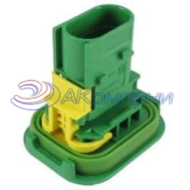 3-1703843-1 Корпус разъема папа TAB 1.6X0.6 HSG ASSY, 3 контакта зеленый
