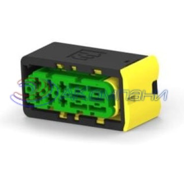 3-2299782-1, Корпус разъема 8POS,MIXED,REC HSG, ASSY,SLD green