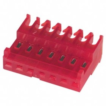 3-644540-5, Кабельная розетка 5P MTA100 FEED THRU W/TAB red tin 22 AWG