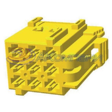 КДПА.732313.010 Колодка гнездовая 9-контактная 2,8мм, желтая (аналог Tyco 1-967621-1) 
