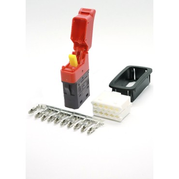 КДПА.303653.037 on-off. Выключатель клавишный аварийной сигнализации с фиксацией при открытой крышке.12-24 Вольт. 8 Ампер.