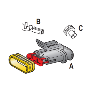 Разъем SUPERSEAL 1.5, 3-контактный мама 4423660 MTA