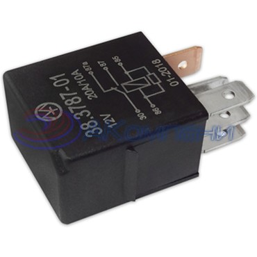 38.3787-11 Реле электромагнитное, 12V 4 контакта 20А, замыкающее с резистором (Энергомаш)