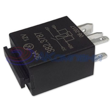 382.3787 Реле электромагнитное, 12V 30А 4 контакта, замыкающее с резистором (Энергомаш)
