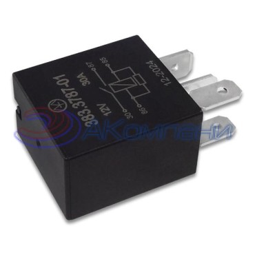 383.3787-01 Реле электромагнитное, 12V 30А 4 контакта, замыкающее с резистором (Энергомаш)