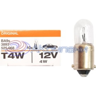 Лампа накаливания T4W (BA9s) 12V OSRAM