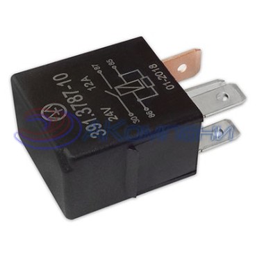 391.3787-10 Реле электромагнитное, 24V 12А 4 контакта, замыкающее с резистором (Энергомаш)