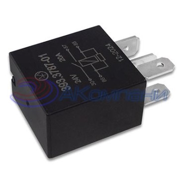 393.3787-01 Реле электромагнитное, 24V 20А 4 контакта, замыкающее с резистором (Энергомаш)