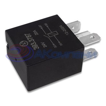 393.3787 Реле электромагнитное, 24V 20А 4 контакта, замыкающее (Энергомаш)