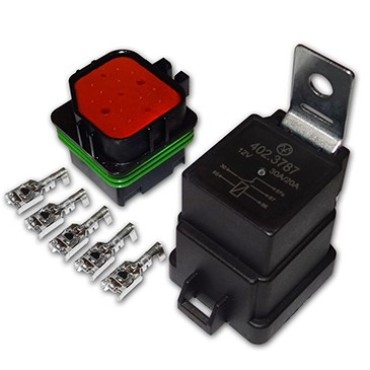 402.3787 Реле электромагнитное, 12V 30/20А 5 контактов, переключающее с колодкой (Энергомаш)