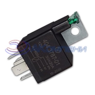 404.3787-01 Реле электромагнитное, 12V 30/20А 5 контактов, переключающее с предохранителем (Энергомаш)