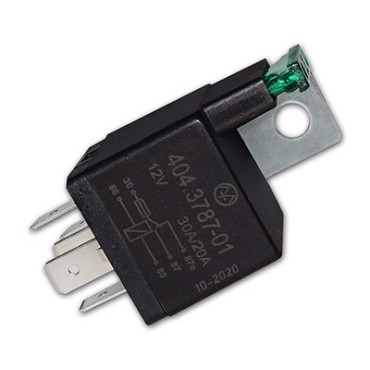 404.3787-01 Реле электромагнитное, 12V 30/20А 5 контактов, переключающее с предохранителем (Энергомаш)