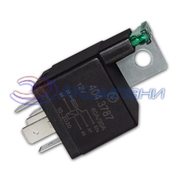 404.3787 Реле электромагнитное, 12V 40/30А 5 контактов, переключающее с предохранителем (Энергомаш)