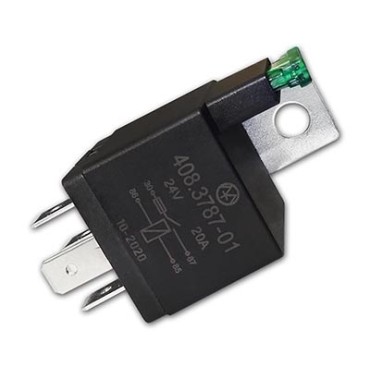 408.3787-01 Реле электромагнитное, 24V 20А 4 контакта, замыкающее с предохранителем (Энергомаш)