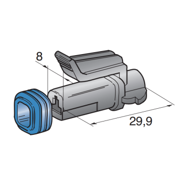 Разъем SEAL 2.8, 1-контактный мама 4423510 MTA