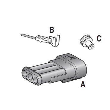 Разъем SUPERSEAL 1.5, 3-контактный папа 4423650 MTA