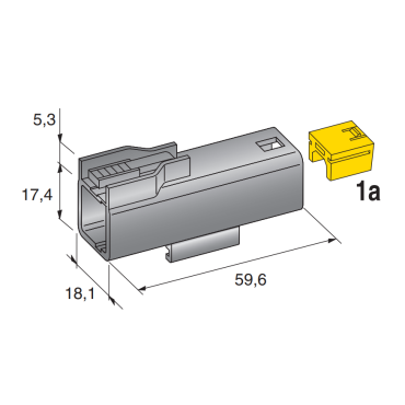 Разъем силовой, 1-контактный папа черный 4440200/4540205 MTA