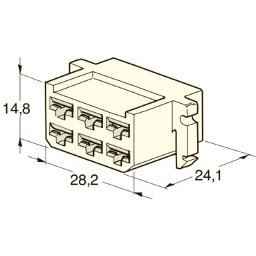 Разъем MULTIPLE 6.3, 6-контактный мама 4410260/4510260 MTA