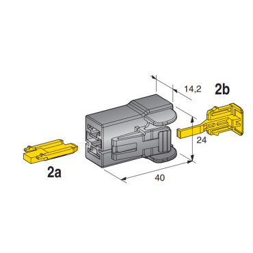 Разъем силовой, 2-контактный мама серый 4540345/4440340 MTA
