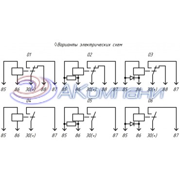 Реле электромагнитное 24V 5 контактов с резистором 481.3777-01