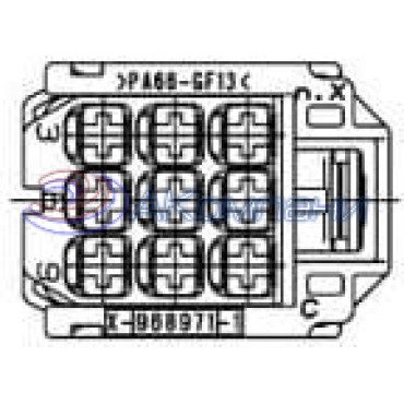 5-968971-1 Корпус разъема MCP 2.8 вилка "мама" 9 контактов бордовый