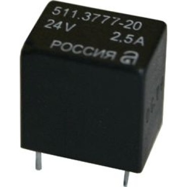 Реле электромагнитное мини для печатной платы 24V 5 контактов 5/2,5А 511.3777