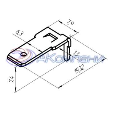 Ф57.732.106 Контакт штыревой для монтажа на печатные платы