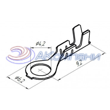 Ф57.750.010 Наконечник кольцевой 4,2мм, сечение 0,5-1,0мм2, Ол
