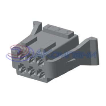 Ф57.830.044 Колодка гнездовая 6-контактная для реле противотуманных фар (аналог АМР 1-929621-1)