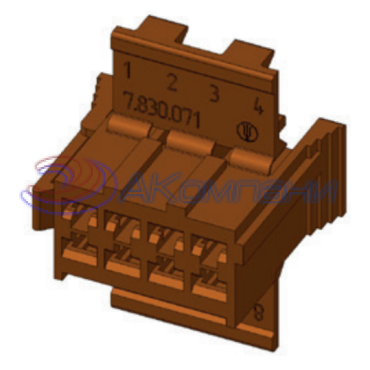 Ф57.830.071-01 Колодка гнездовая 8 контактов коричневая (аналог AMP 927368-1)
