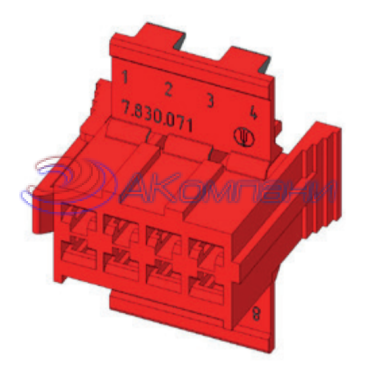 Ф57.830.071-02 Колодка гнездовая 8 контактов красная (аналог AMP 927367-1)