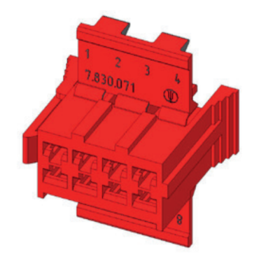 Ф57.830.071-02 Колодка гнездовая 8 контактов красная (аналог AMP 927367-1)