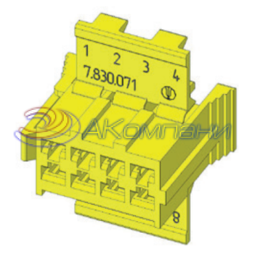 Ф57.830.071 Колодка гнездовая 8 контактов желтая (аналог AMP 927366-1)