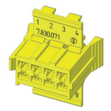 Ф57.830.071 Колодка гнездовая 8 контактов желтая (аналог AMP 927366-1)