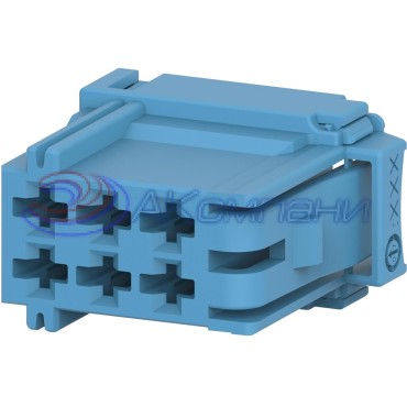 6-968970-1 Корпус автомобильного разъема AMP MCP 2.8, вилка 6 контактов голубой