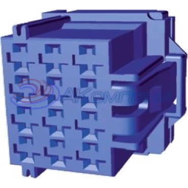 6-968972-1 Корпус автомобильного разъема AMP MCP 2.8 2.LOCKING, вилка 12 контактов голубой