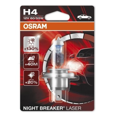 Галогенная Лампа Н 4 12V 60/55W +130% яркости NIGHT BREAKER LASER OSRAM