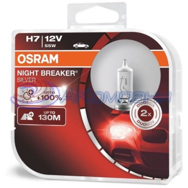 Галогенная Лампа Н 7 12V 55W +100% яркости NIGHT BREAKER SILVER OSRAM 