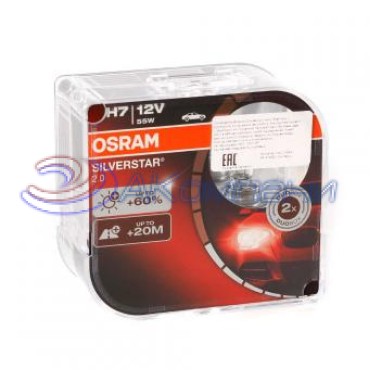 Галогенная Лампа Н 7 12V 55W +60% яркости SILVERSTAR 2.0 OSRAM