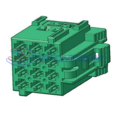 КДПА.732313.011 Колодка гнездовая 12-контактная 2,8мм, зеленая (аналог Tyco 1-967622-1)