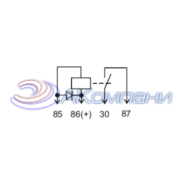 Реле электромагнитное 12V 4 контакта -/50А с кронштейном (винт.зажимы) 737.3747-01
