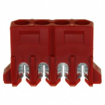 770156-2, Корпус разъема розетка 5.08 mm, 4 POS Rectangular Plug IDC Tin 16 AWG красный