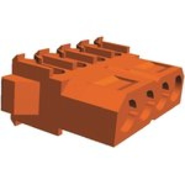 770156-3, Корпус разъема розетка 5.08 mm, 4 POS Rectangular Plug IDC Tin 16 AWG оранжевый
