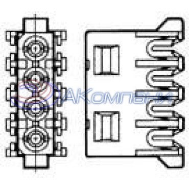 770156-4, Корпус разъема розетка 5.08 mm, 4 POS Rectangular Plug IDC Tin 16 AWG желтый