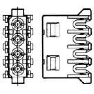 770156-4, Корпус разъема розетка 5.08 mm, 4 POS Rectangular Plug IDC Tin 16 AWG желтый