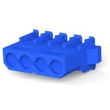 770156-5, Корпус разъема розетка 5.08 mm, 4 POS Rectangular Plug IDC Tin 16 AWG синий